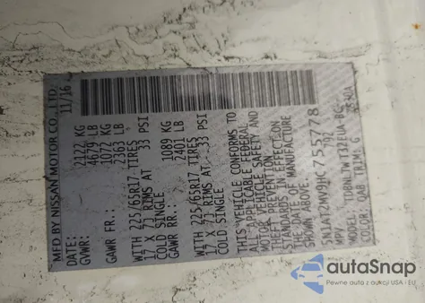 2017 Nissan Rogue Sv из США, поврежденный, VIN 5N1AT2MV9HC755778